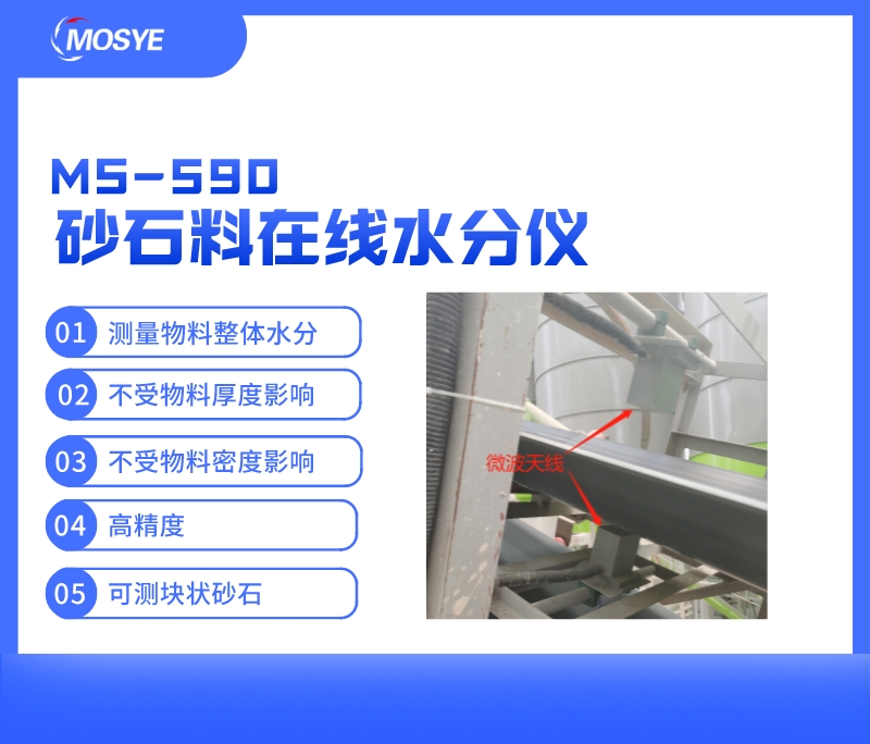输送带上砂石料水分实时测量